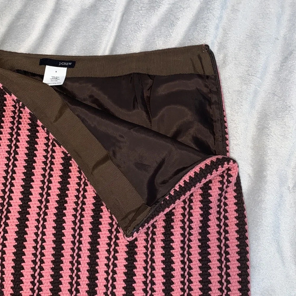J CREW womens wool pencil skirt pink and brown knit stripes size 6 - Picture 5 of 7